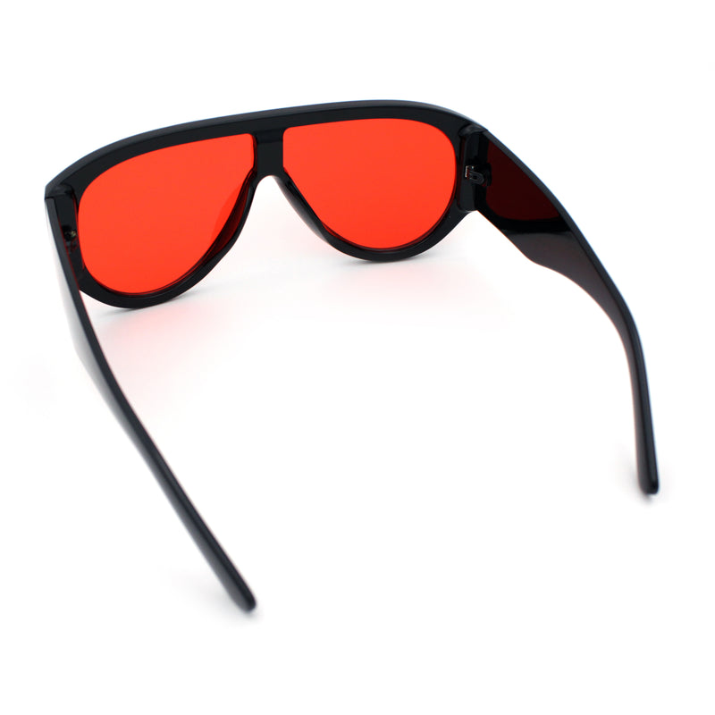 Retro Bold Oversized Shield Racer Plastic Sunglasses