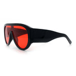 Retro Bold Oversized Shield Racer Plastic Sunglasses