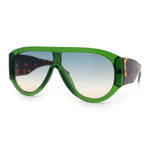 Retro Bold Oversized Shield Racer Plastic Sunglasses