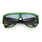 Retro Bold Oversized Shield Racer Plastic Sunglasses