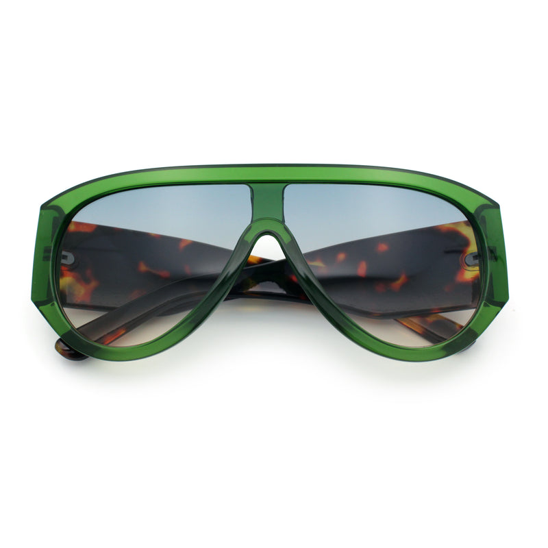 Retro Bold Oversized Shield Racer Plastic Sunglasses