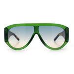 Retro Bold Oversized Shield Racer Plastic Sunglasses