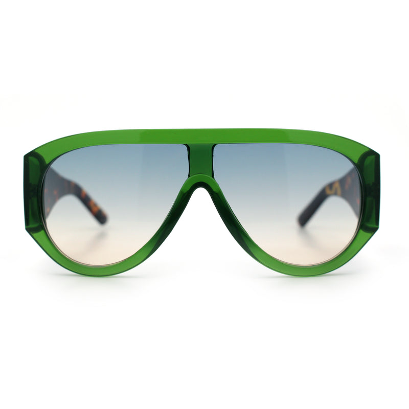 Retro Bold Oversized Shield Racer Plastic Sunglasses