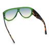 Retro Bold Oversized Shield Racer Plastic Sunglasses