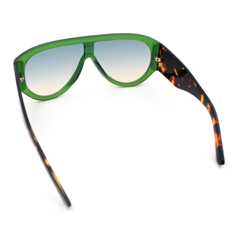 Retro Bold Oversized Shield Racer Plastic Sunglasses
