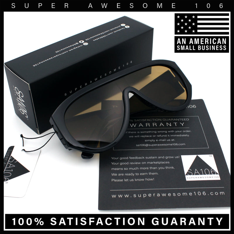 Retro Bold Oversized Shield Racer Plastic Sunglasses