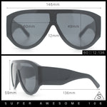Retro Bold Oversized Shield Racer Plastic Sunglasses