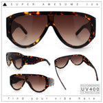 Retro Bold Oversized Shield Racer Plastic Sunglasses