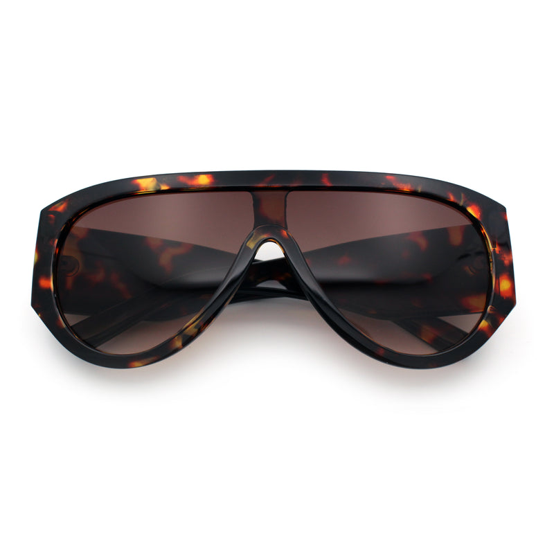 Retro Bold Oversized Shield Racer Plastic Sunglasses