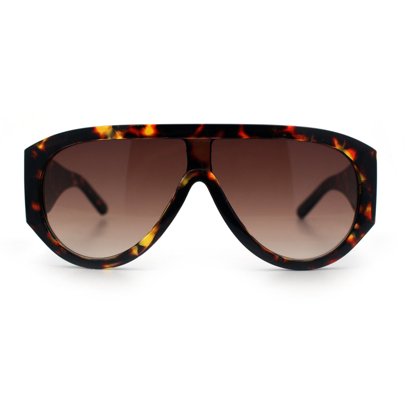 Retro Bold Oversized Shield Racer Plastic Sunglasses