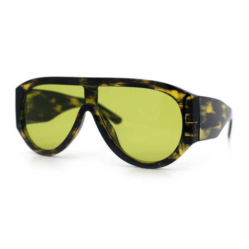 Retro Bold Oversized Shield Racer Plastic Sunglasses