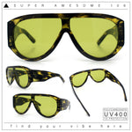 Retro Bold Oversized Shield Racer Plastic Sunglasses