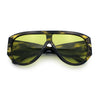 Retro Bold Oversized Shield Racer Plastic Sunglasses