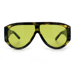 Retro Bold Oversized Shield Racer Plastic Sunglasses