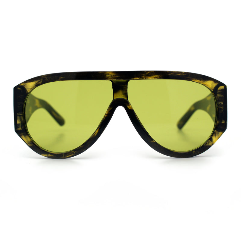 Retro Bold Oversized Shield Racer Plastic Sunglasses