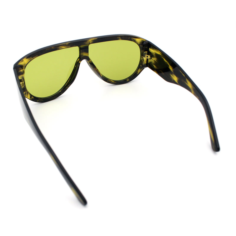 Retro Bold Oversized Shield Racer Plastic Sunglasses