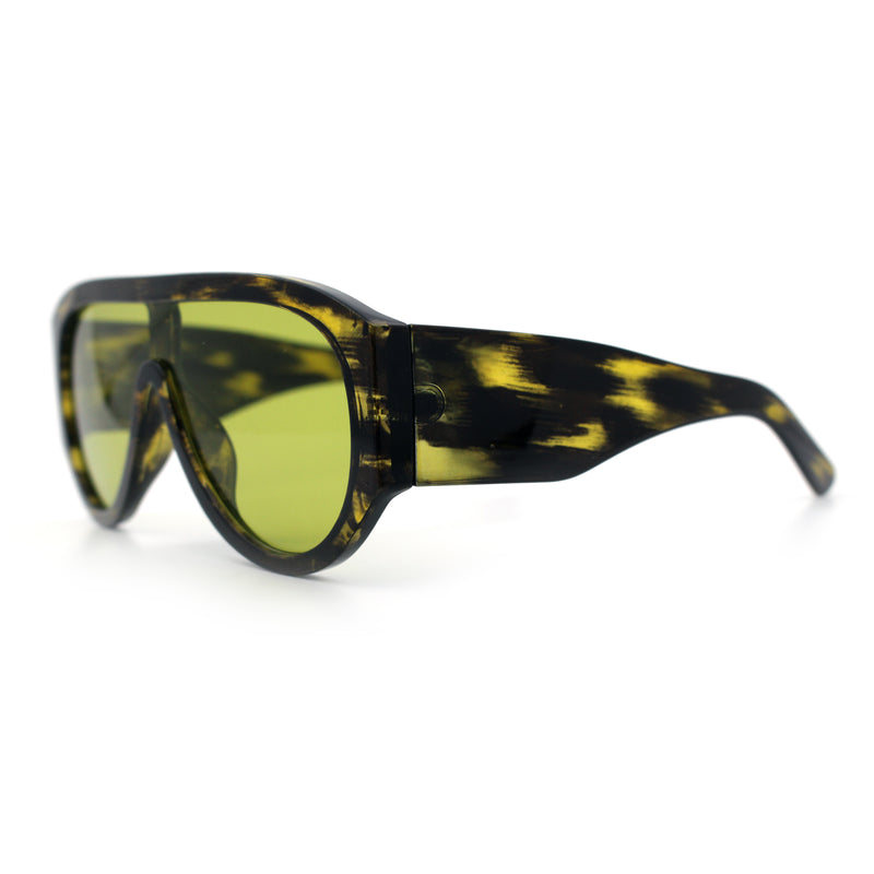 Retro Bold Oversized Shield Racer Plastic Sunglasses