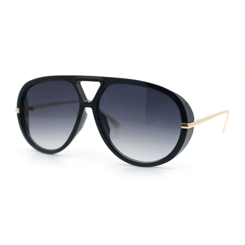 Iconic 80s Oversized Round Racer Metal Arm Plastic Sunglasses