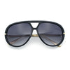 Iconic 80s Oversized Round Racer Metal Arm Plastic Sunglasses