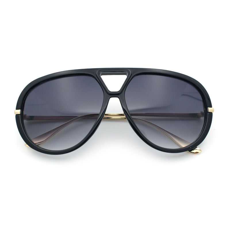 Iconic 80s Oversized Round Racer Metal Arm Plastic Sunglasses