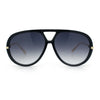 Iconic 80s Oversized Round Racer Metal Arm Plastic Sunglasses