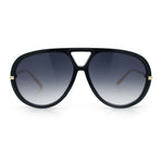 Iconic 80s Oversized Round Racer Metal Arm Plastic Sunglasses