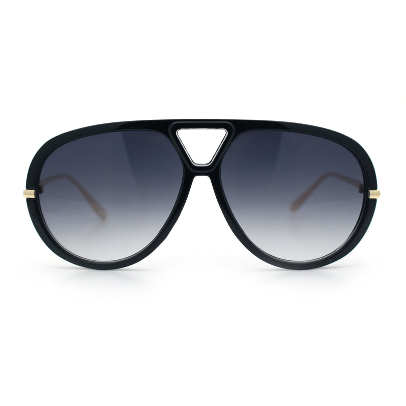 Iconic 80s Oversized Round Racer Metal Arm Plastic Sunglasses
