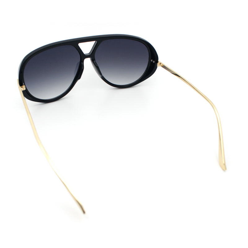 Iconic 80s Oversized Round Racer Metal Arm Plastic Sunglasses