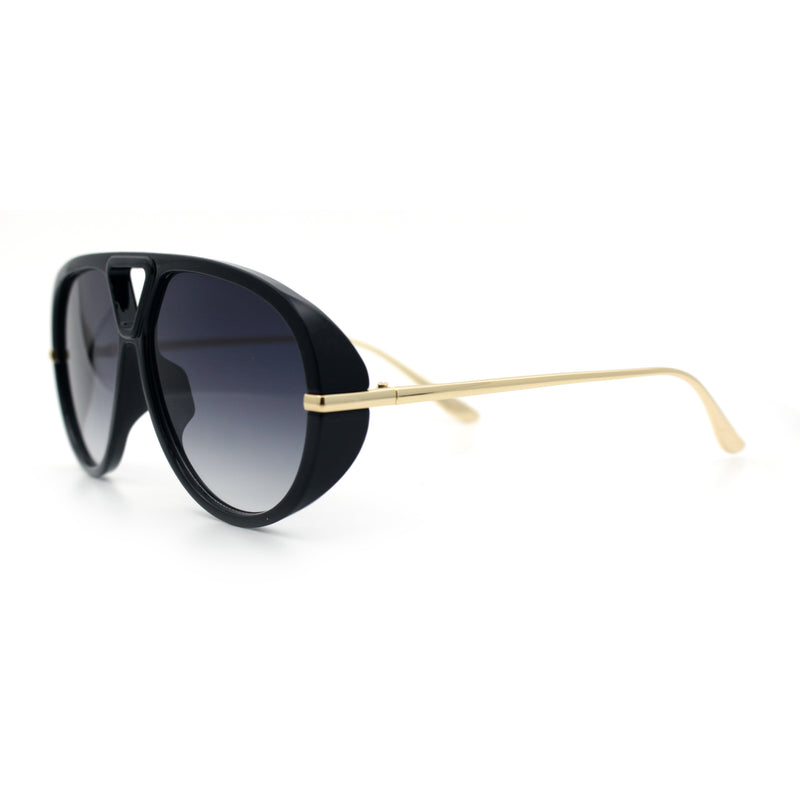 Iconic 80s Oversized Round Racer Metal Arm Plastic Sunglasses