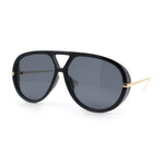 Iconic 80s Oversized Round Racer Metal Arm Plastic Sunglasses