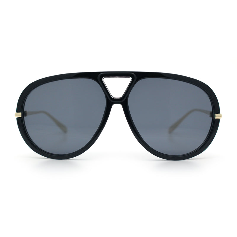 Iconic 80s Oversized Round Racer Metal Arm Plastic Sunglasses