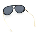 Iconic 80s Oversized Round Racer Metal Arm Plastic Sunglasses