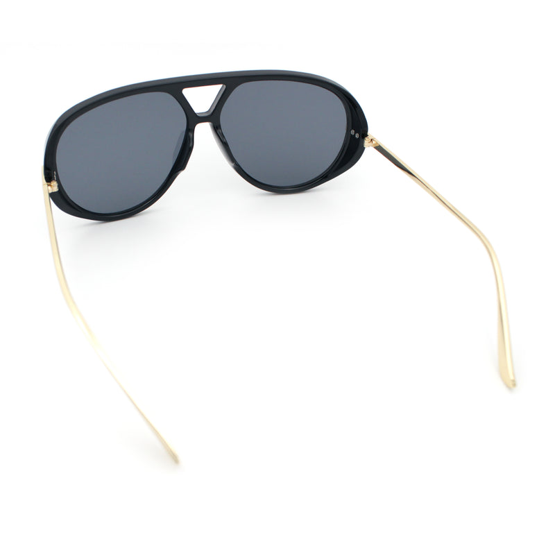 Iconic 80s Oversized Round Racer Metal Arm Plastic Sunglasses