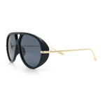 Iconic 80s Oversized Round Racer Metal Arm Plastic Sunglasses
