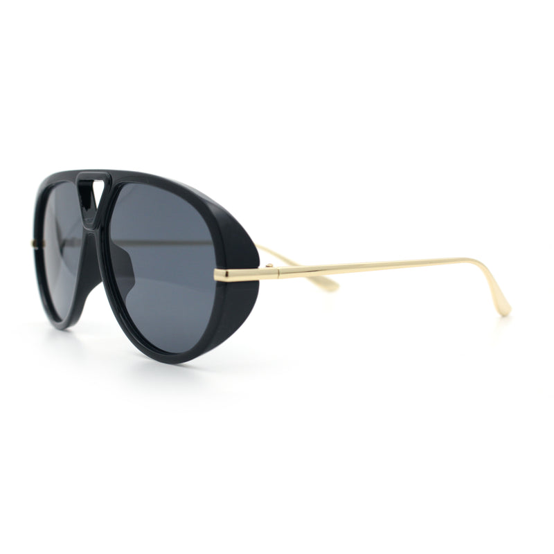 Iconic 80s Oversized Round Racer Metal Arm Plastic Sunglasses