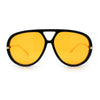 Iconic 80s Oversized Round Racer Metal Arm Plastic Sunglasses