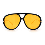 Iconic 80s Oversized Round Racer Metal Arm Plastic Sunglasses