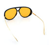 Iconic 80s Oversized Round Racer Metal Arm Plastic Sunglasses