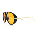Iconic 80s Oversized Round Racer Metal Arm Plastic Sunglasses