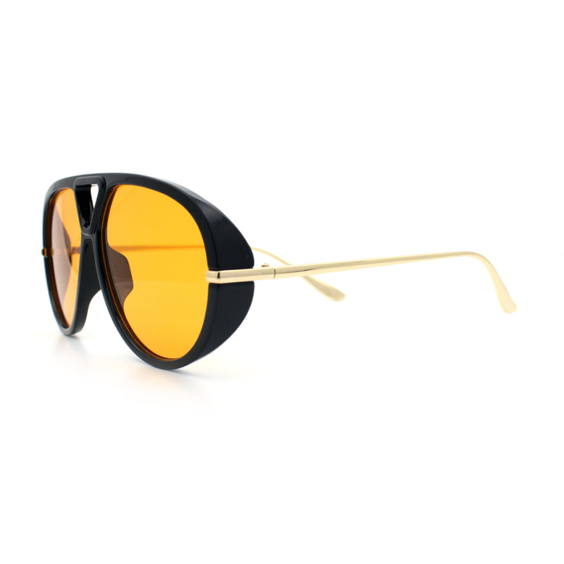 Iconic 80s Oversized Round Racer Metal Arm Plastic Sunglasses