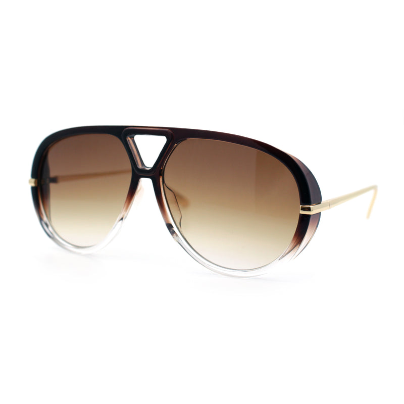 Iconic 80s Oversized Round Racer Metal Arm Plastic Sunglasses