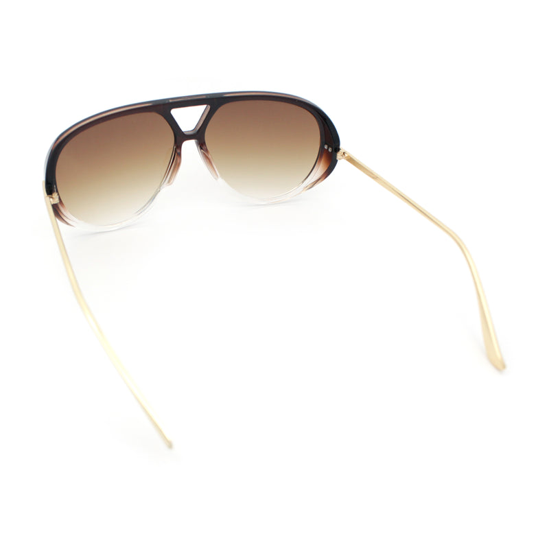 Iconic 80s Oversized Round Racer Metal Arm Plastic Sunglasses