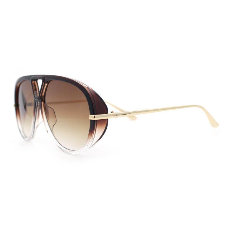 Iconic 80s Oversized Round Racer Metal Arm Plastic Sunglasses
