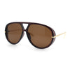 Iconic 80s Oversized Round Racer Metal Arm Plastic Sunglasses