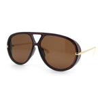 Iconic 80s Oversized Round Racer Metal Arm Plastic Sunglasses