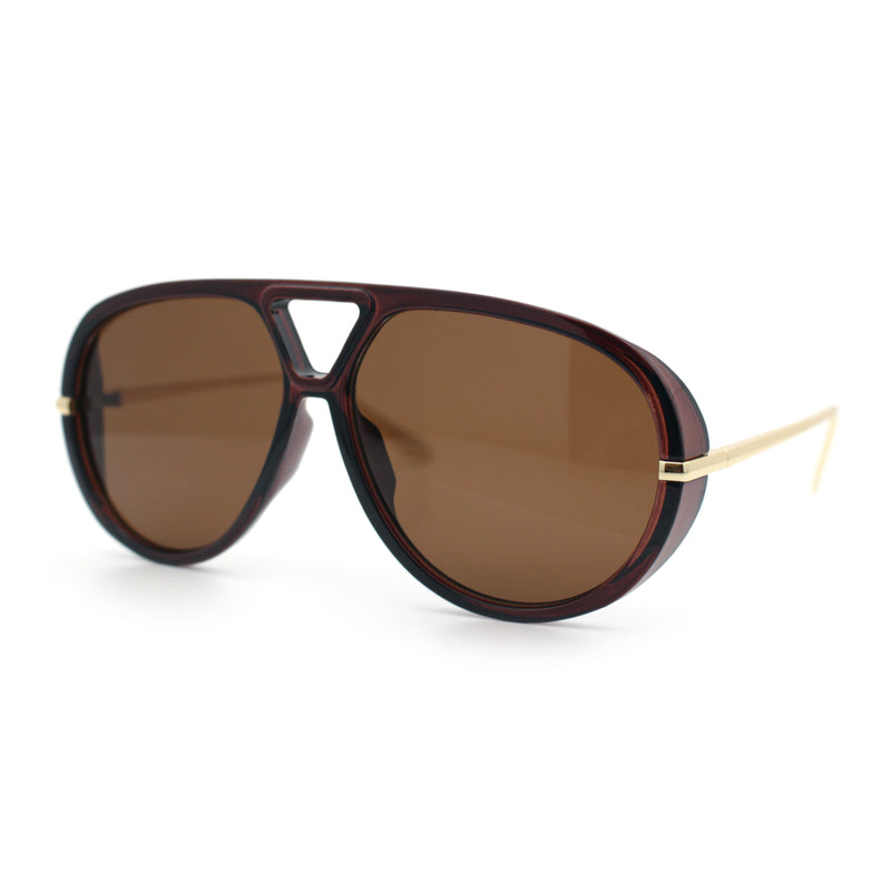 Iconic 80s Oversized Round Racer Metal Arm Plastic Sunglasses