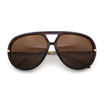 Iconic 80s Oversized Round Racer Metal Arm Plastic Sunglasses