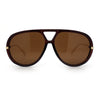 Iconic 80s Oversized Round Racer Metal Arm Plastic Sunglasses