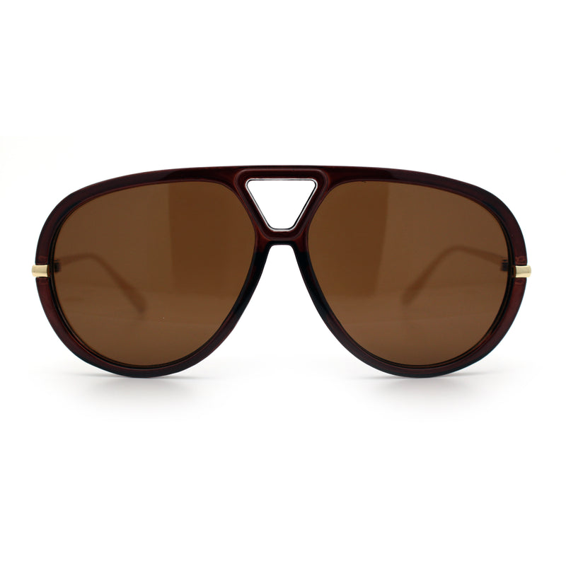 Iconic 80s Oversized Round Racer Metal Arm Plastic Sunglasses