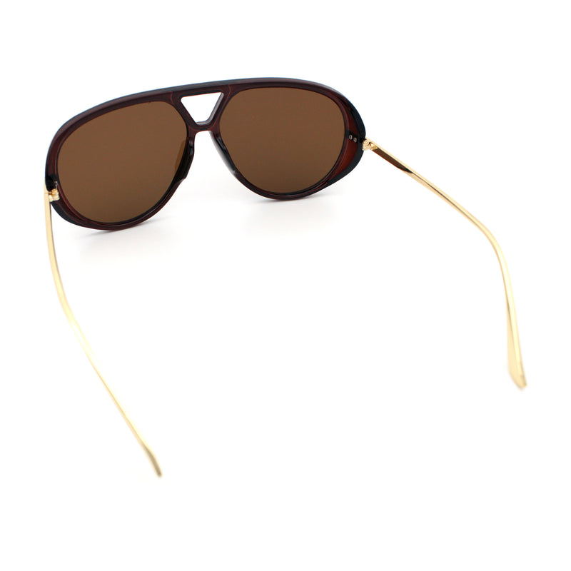 Iconic 80s Oversized Round Racer Metal Arm Plastic Sunglasses